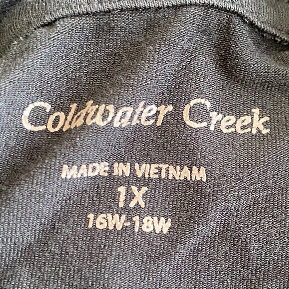 Coldwater Creek Wrap Long Sleeve Shirt Black Strechy Fitted Top Plus Size 1X - Picture 8 of 8